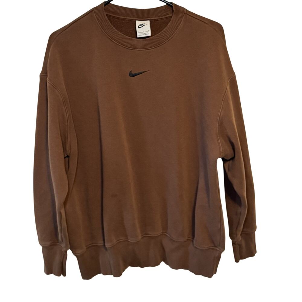 Nike Center Swoosh Pullover Sweatshirt Brown Size Small (S/P/CH)